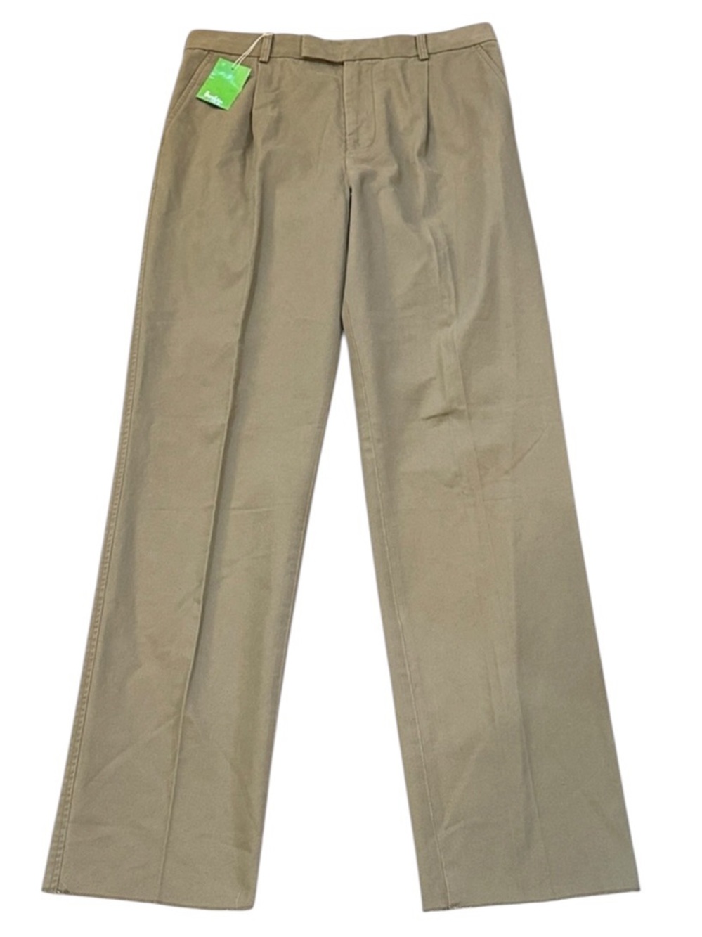 Boden Mens NWT Pleated Khaki Pants Classic Fit Unhemmed 36x38